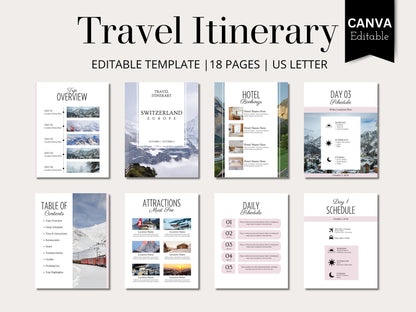 Editable Greece Travel Itinerary Template (PDF)
