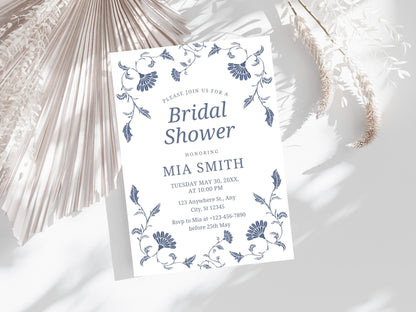 Editable Floral Bridal Shower Invitation Template (PDF)