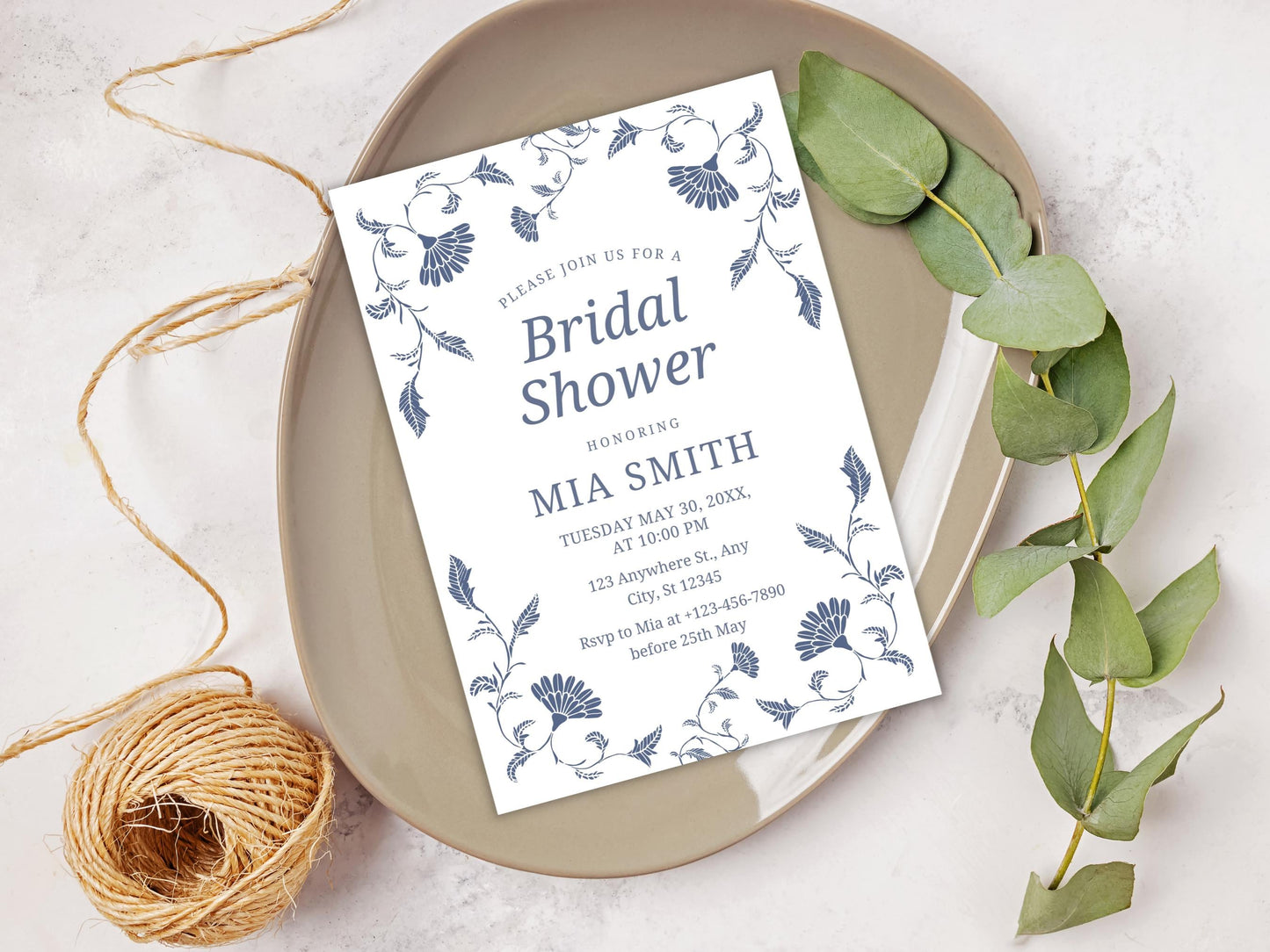 Editable Floral Bridal Shower Invitation Template (PDF)