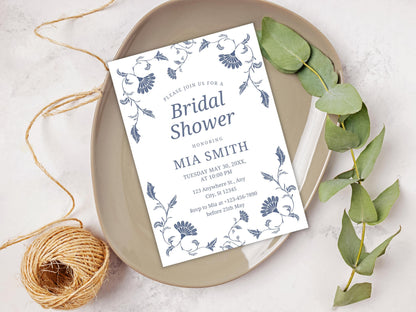 Editable Floral Bridal Shower Invitation Template (PDF)