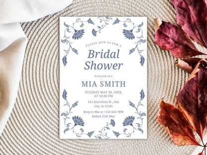 Editable Floral Bridal Shower Invitation Template (PDF)