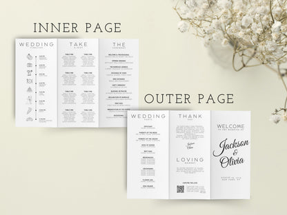 Minimalist Gatefold Wedding Invitation Template (Printable)