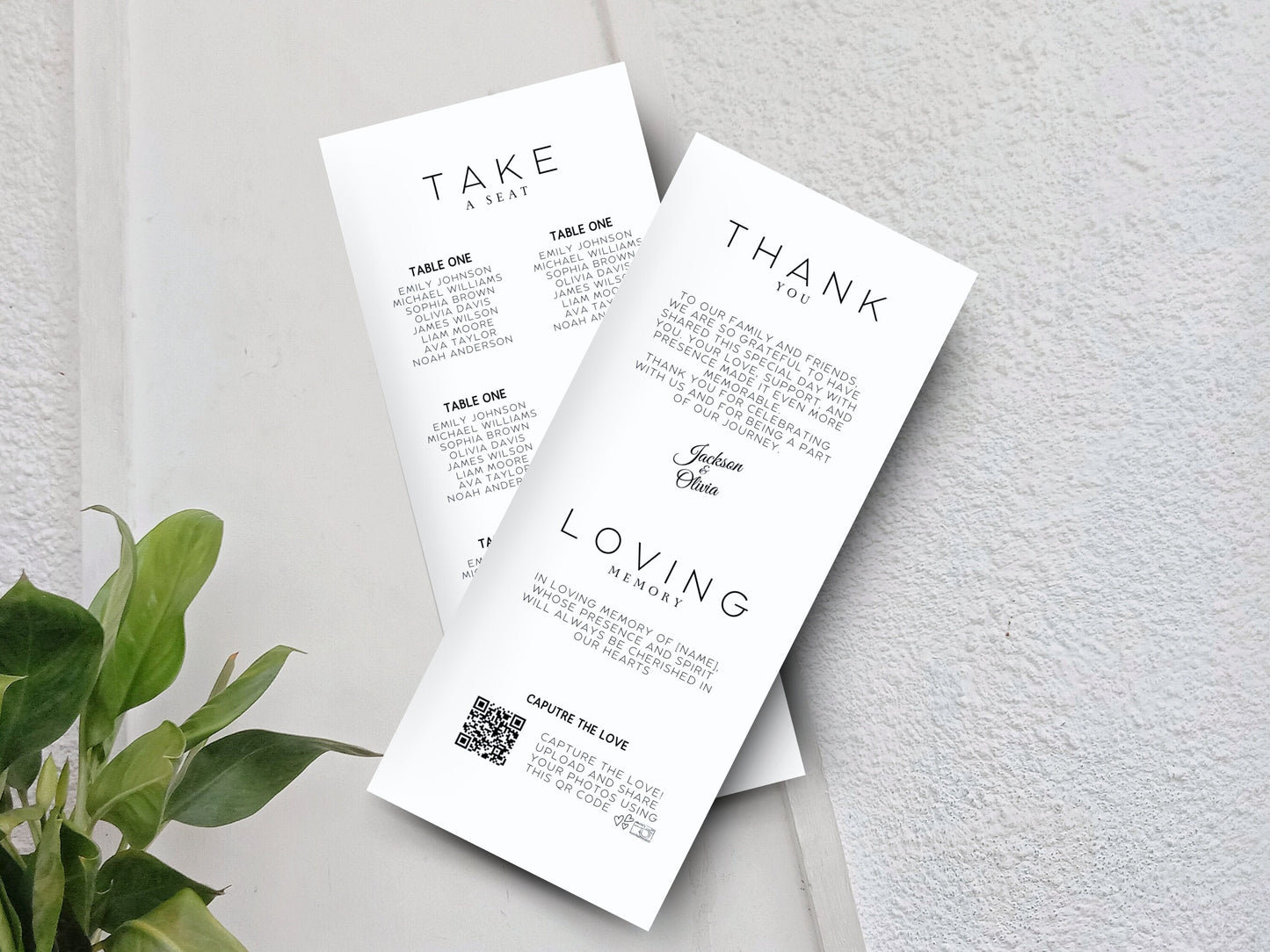 Minimalist Gatefold Wedding Invitation Template (Printable)