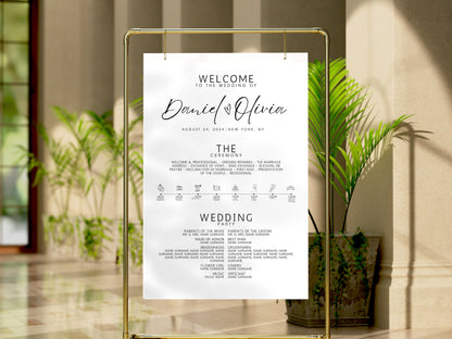 Minimalist Wedding Welcome Sign Template: Editable Poster (Instant Download)