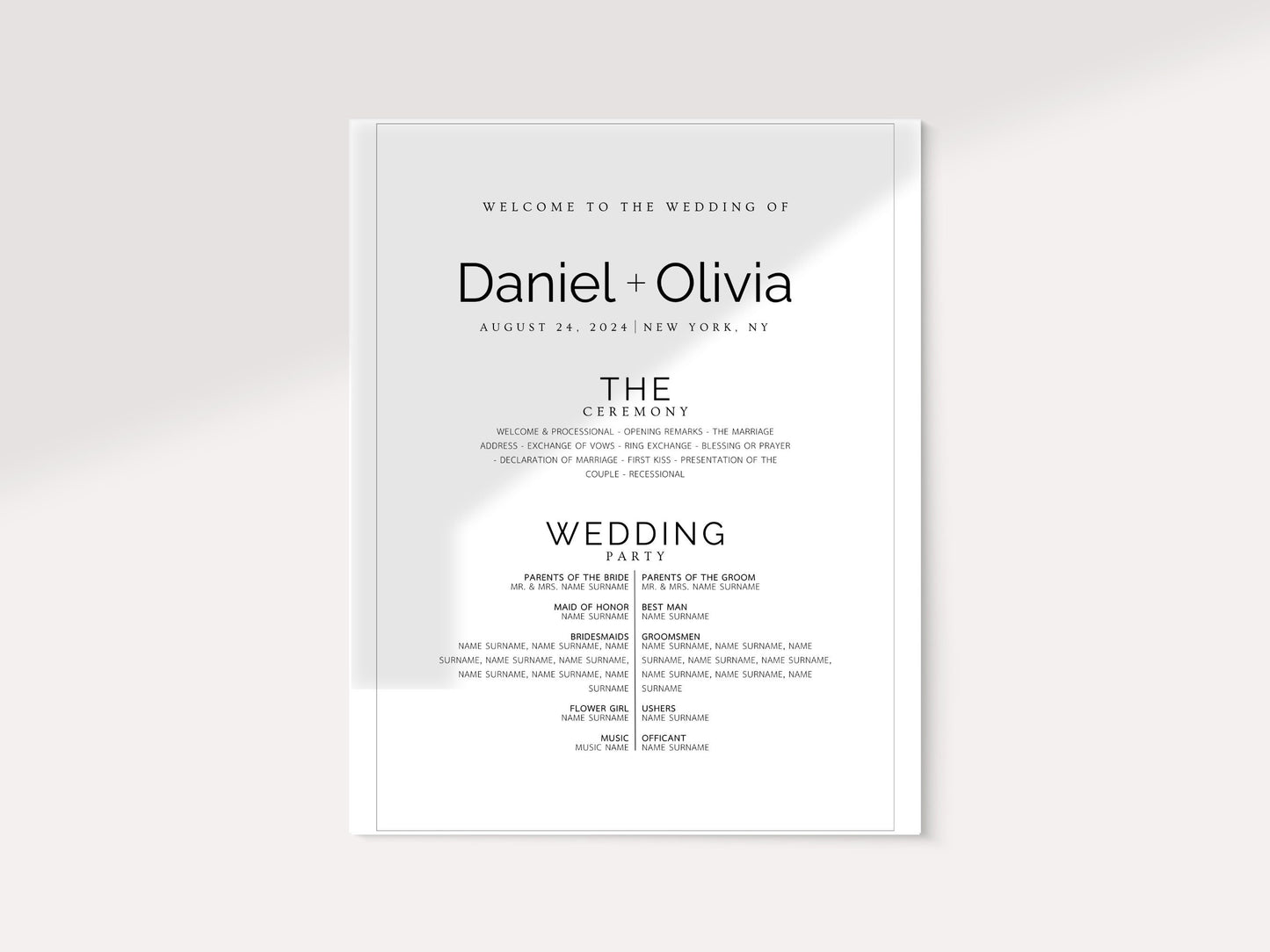 Minimalist Eucalyptus Wedding Welcome Sign Template (Instant Download)
