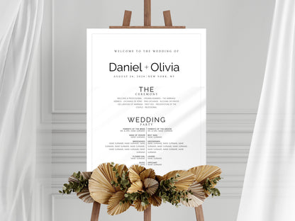 Minimalist Eucalyptus Wedding Welcome Sign Template (Instant Download)