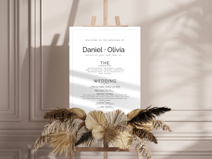 Minimalist Eucalyptus Wedding Welcome Sign Template (Instant Download)