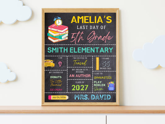 Chalkboard Back To School Sign Template: Editable 8x10 (Digital Download)