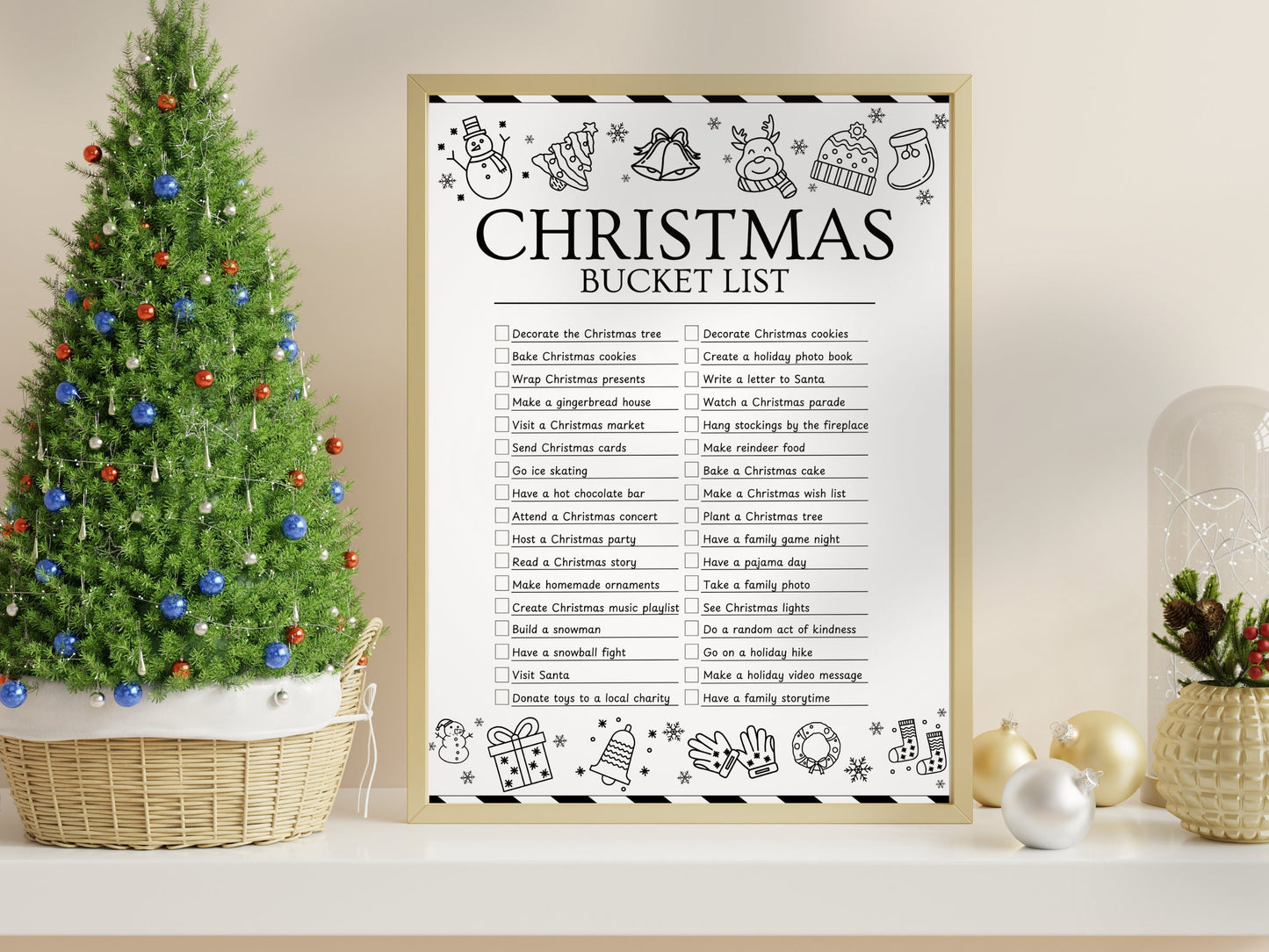 Editable Christmas Bucket List Template: Holiday Checklist (US Letter) (Digital Download)
