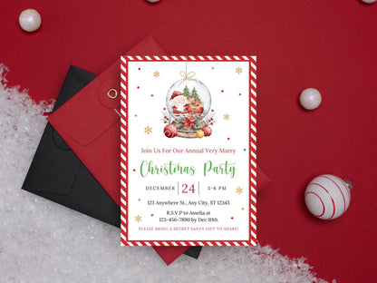 Editable Santa Christmas Party Invitation Template (PDF)
