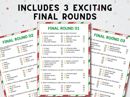 Christmas Feud Game Template: Party Game (Printable 2024 Version)