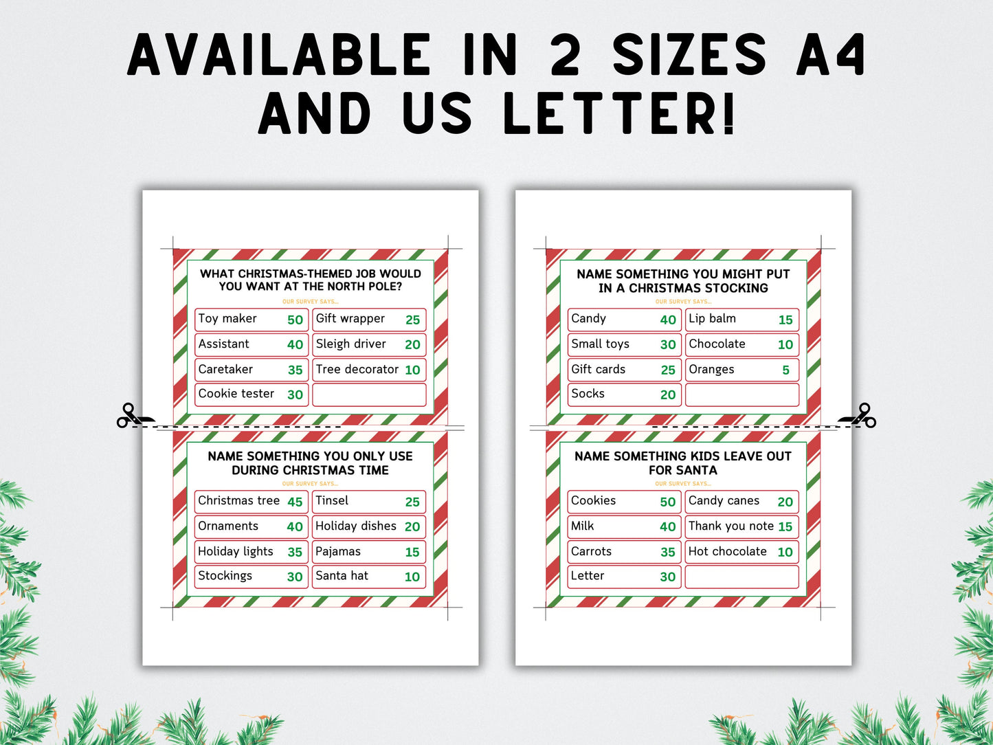 Christmas Feud Game Template: Party Game (Printable 2024 Version)