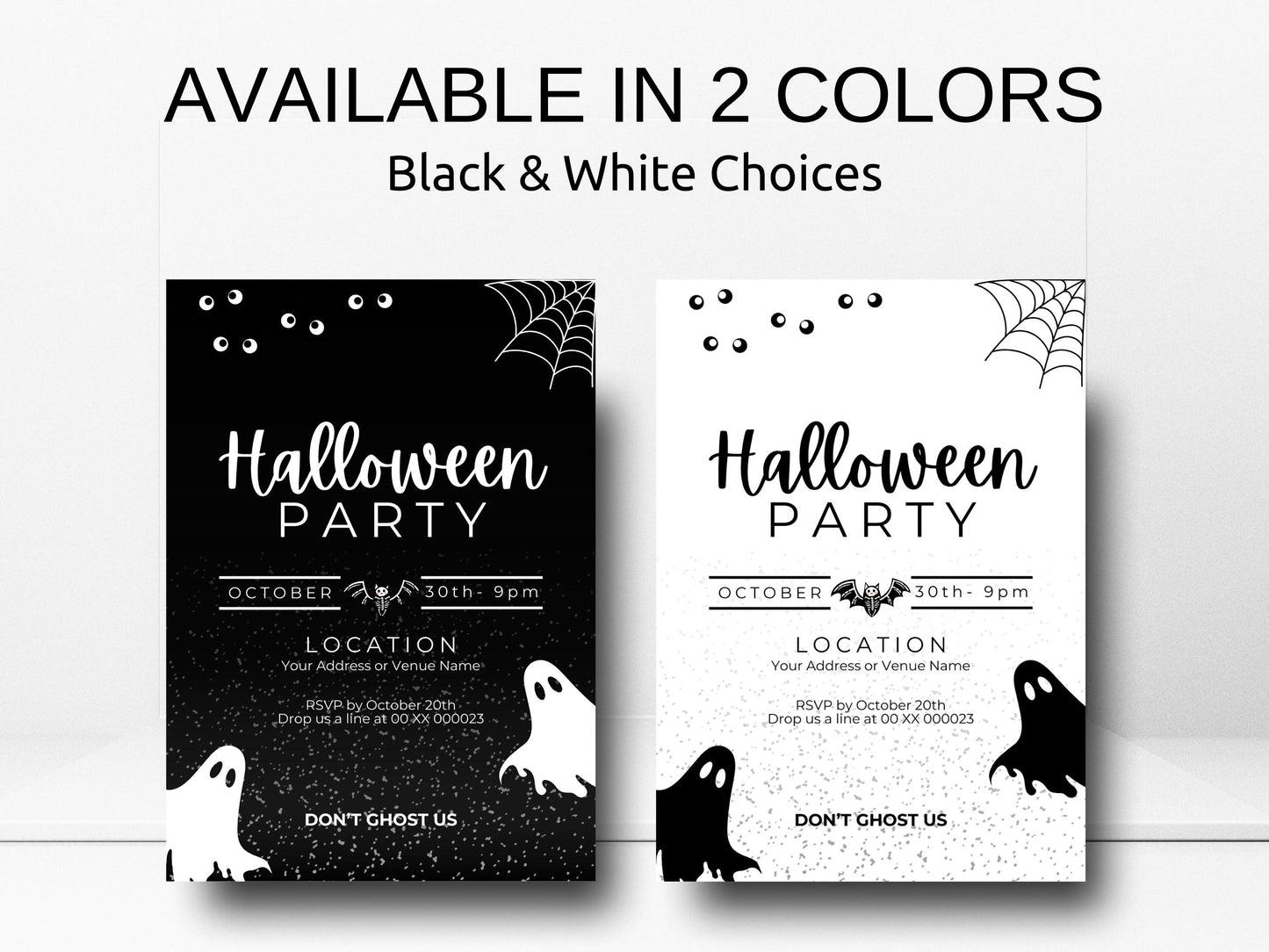 Editable Halloween Party Invitation: Canva Template (Digital Download)