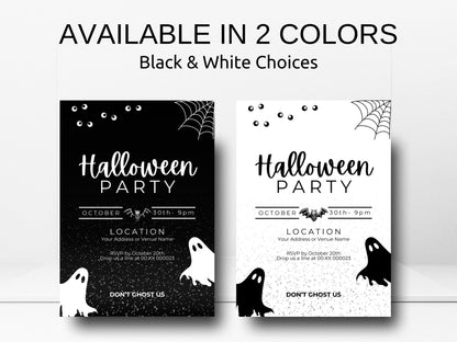 Editable Halloween Party Invitation: Canva Template (Digital Download)
