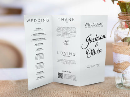 Minimalist Gatefold Wedding Invitation Template (Printable)