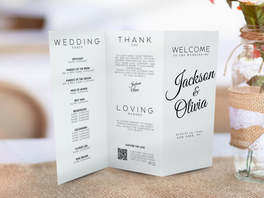 Minimalist Gatefold Wedding Invitation Template (Printable)
