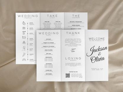Minimalist Gatefold Wedding Invitation Template (Printable)