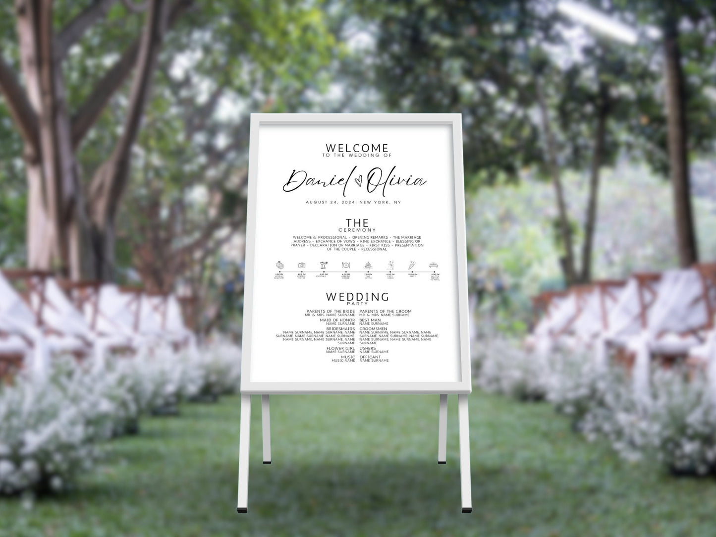 Minimalist Wedding Welcome Sign Template: Editable Poster (Instant Download)