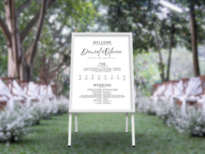 Minimalist Wedding Welcome Sign Template: Editable Poster (Instant Download)