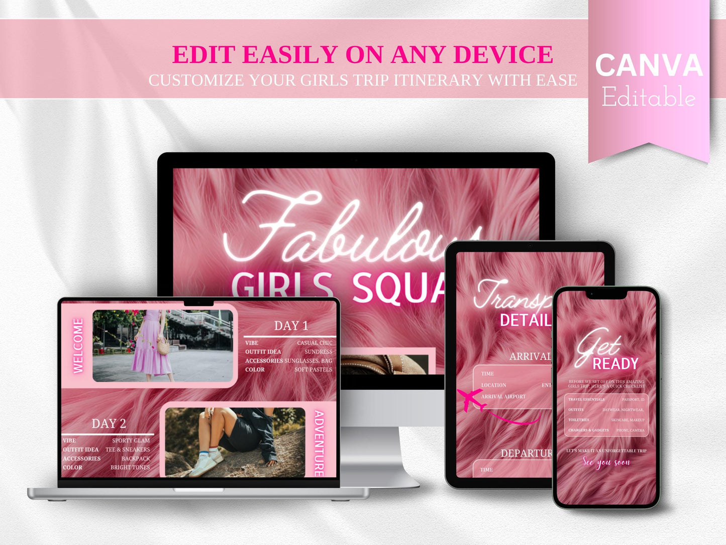 Editable Birthday Weekend Itinerary: Girls Trip Template (Digital Download)
