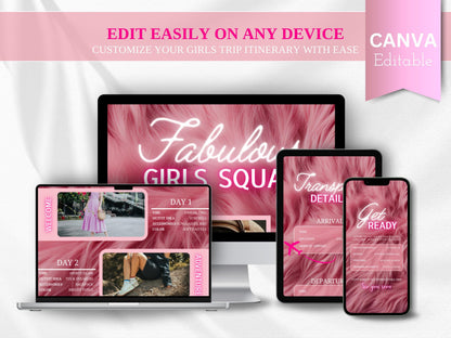 Editable Birthday Weekend Itinerary: Girls Trip Template (Digital Download)