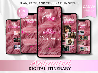 Editable Birthday Weekend Itinerary: Girls Trip Template (Digital Download)