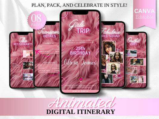 Editable Birthday Weekend Itinerary: Girls Trip Template (Digital Download)