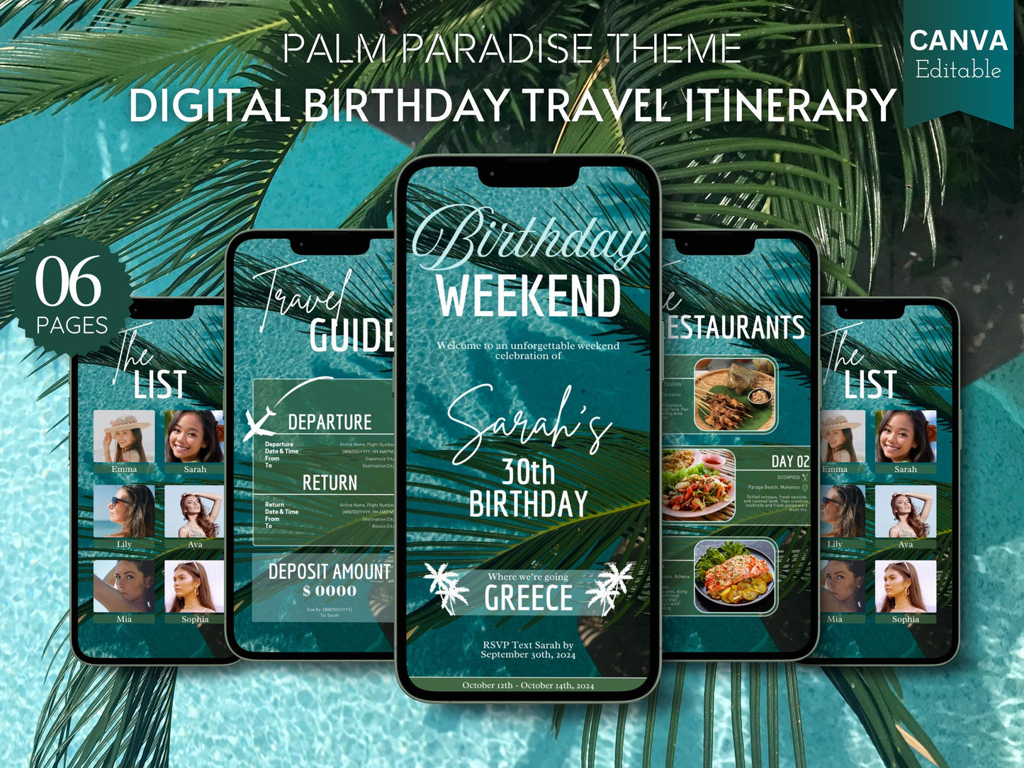 Editable Birthday Weekend Itinerary: Girls Trip Invitation (Digital)