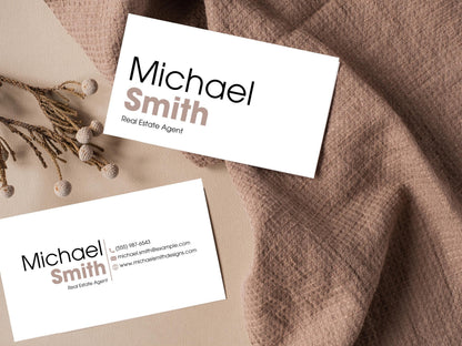 Modern Real Estate Business Card Template: Editable Canva Design (Digital Download)