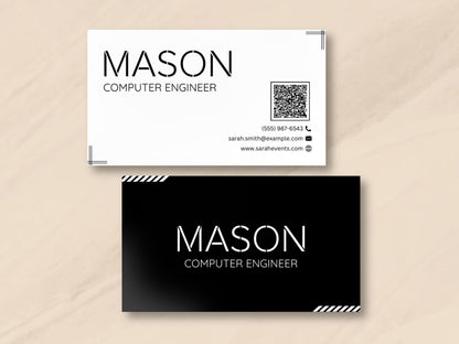 Modern Business Card Template: Editable Canva Design (Digital Download)