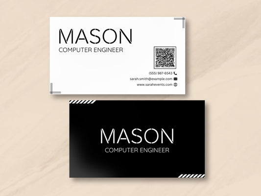 Modern Business Card Template: Editable Canva Design (Digital Download)