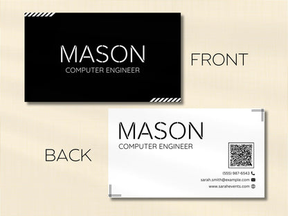 Modern Business Card Template: Editable Canva Design (Digital Download)