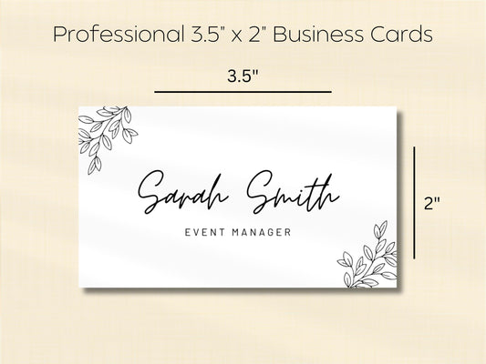 Event Manager Business Card Template: Modern Floral Design (Digital Download)