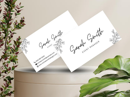 Event Manager Business Card Template: Modern Floral Design (Digital Download)
