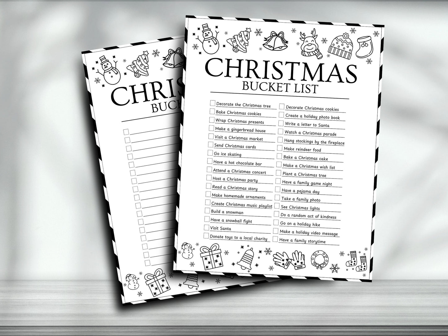 Editable Christmas Bucket List Template: Holiday Checklist (US Letter) (Digital Download)