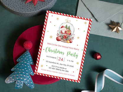 Editable Santa Christmas Party Invitation Template (PDF)