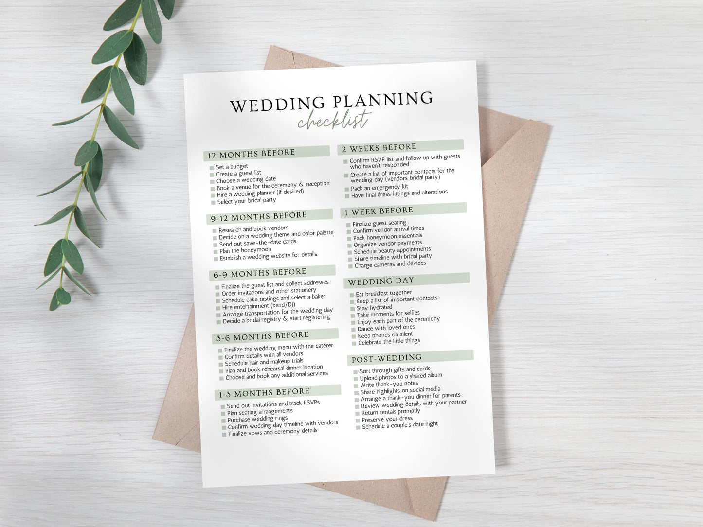 Ultimate Wedding Checklist Template: Bridal Planner (PDF)