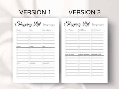 Liste de courses à imprimer : Planificateur alimentaire modifiable (Téléchargement numérique)