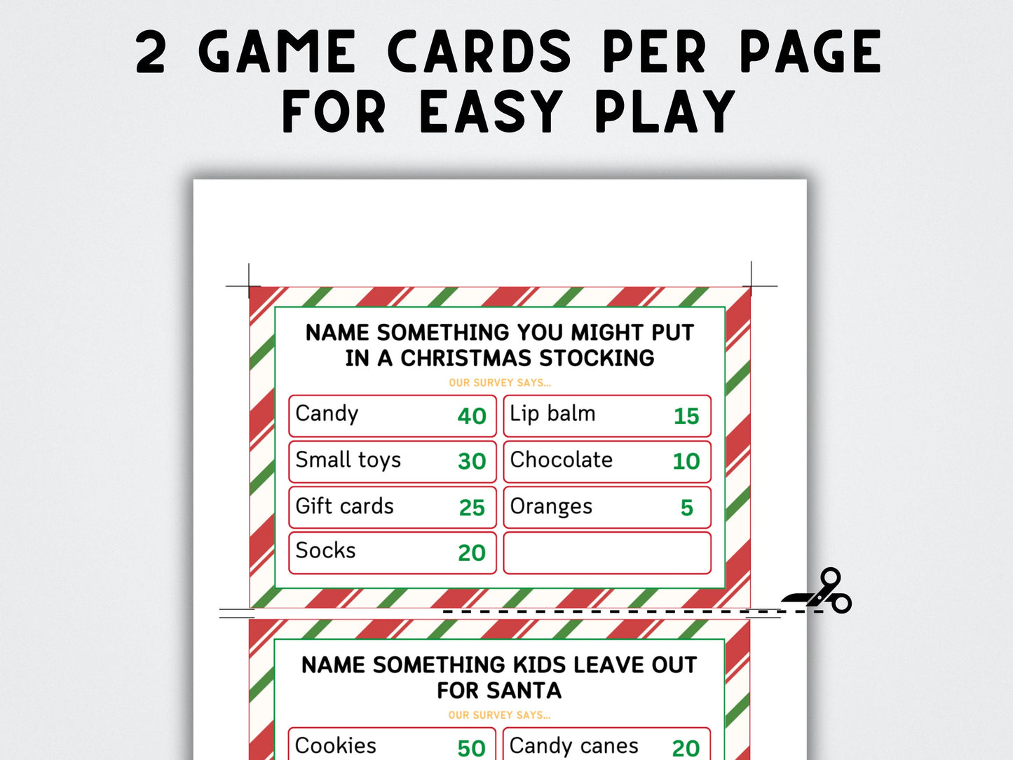 Christmas Feud Game Template: Party Game (Printable 2024 Version)