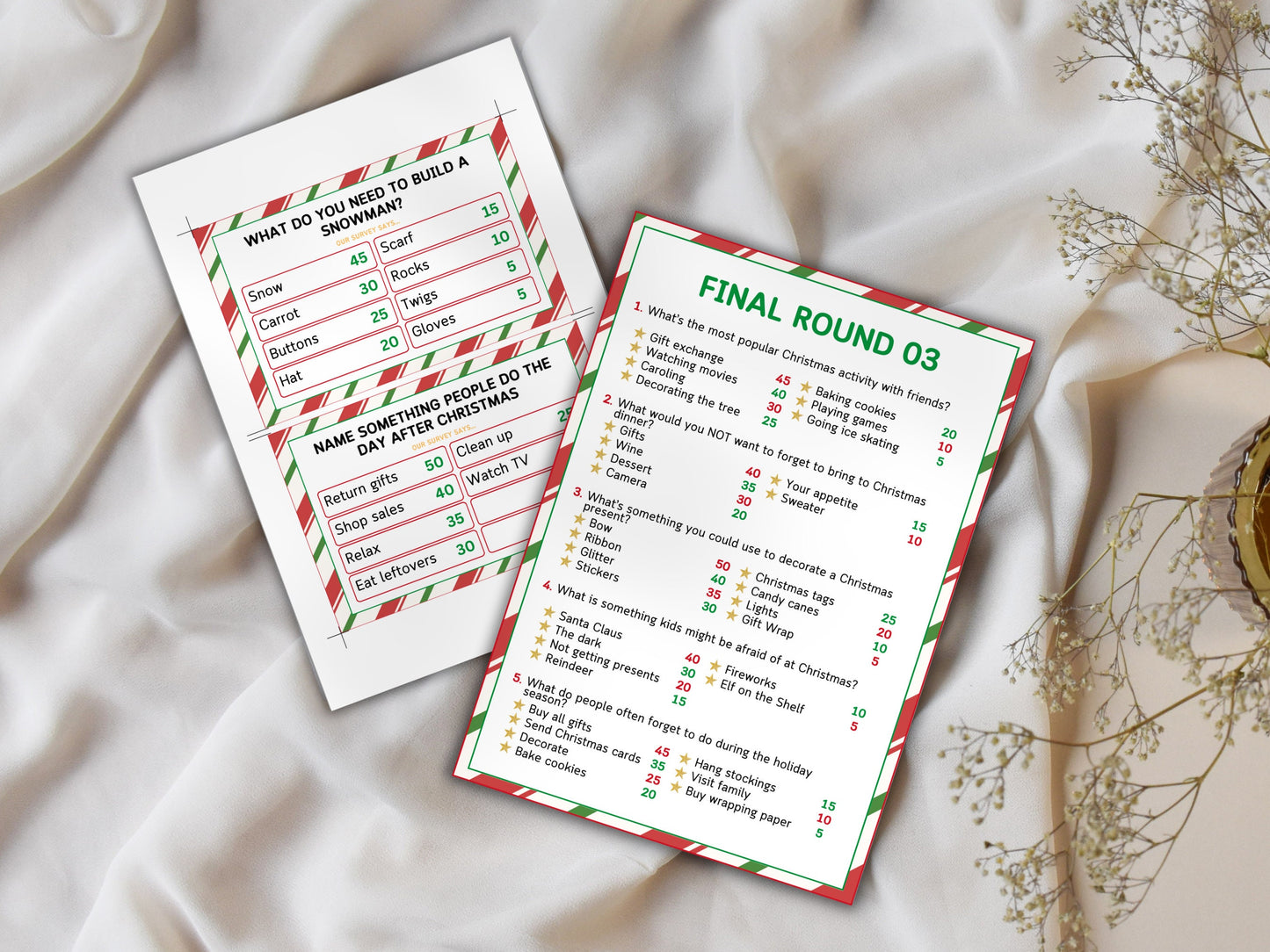 Christmas Feud Game Template: Party Game (Printable 2024 Version)