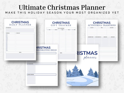 Holiday Planner Bundle PDF | Christmas + Thanksgiving + Halloween Printable Kit | Digital Download