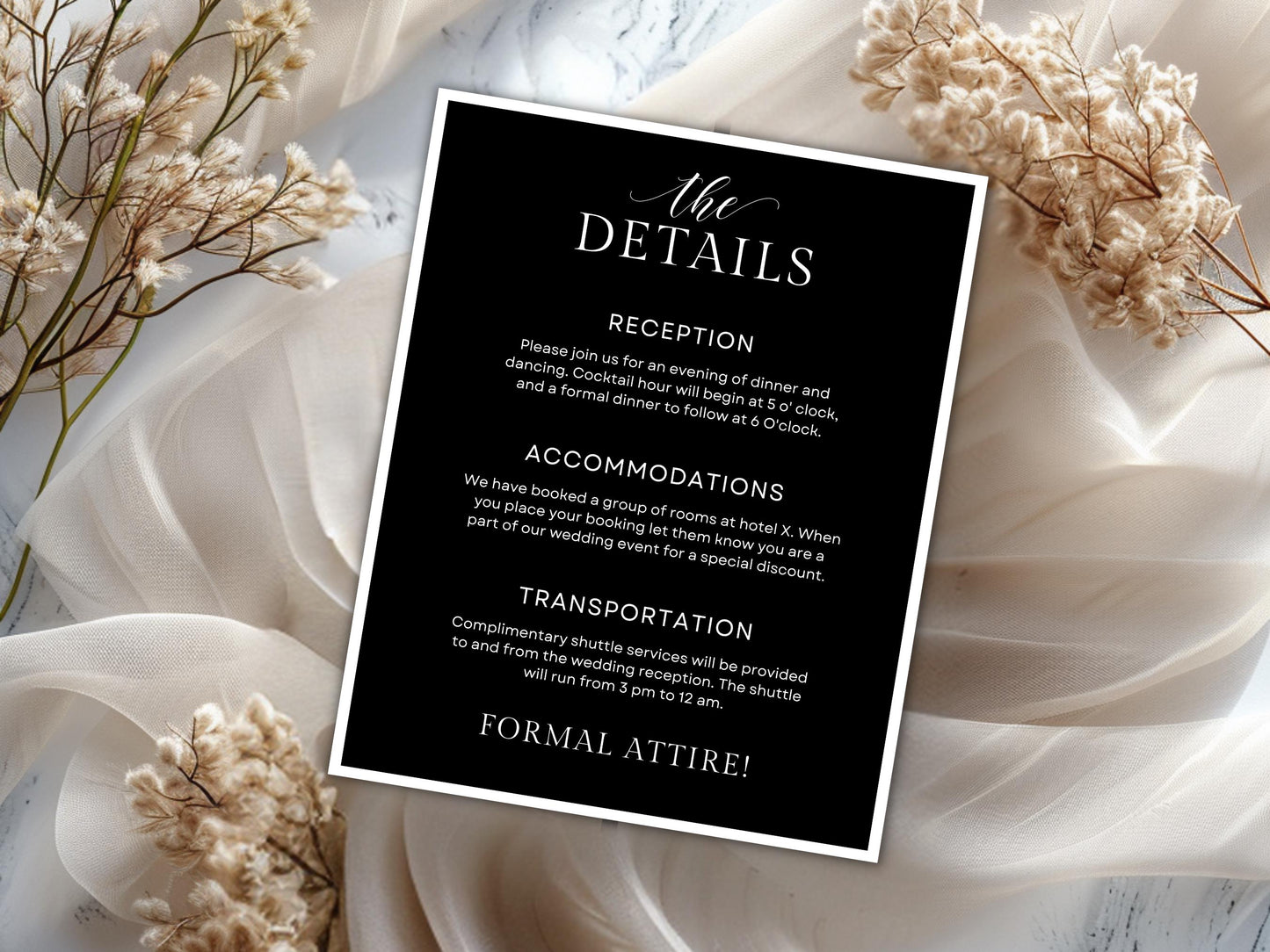 Minimalist Wedding Invitation Template with QR Code (Digital Download)