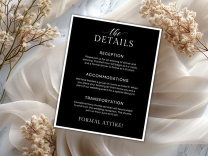 Minimalist Wedding Invitation Template with QR Code (Digital Download)