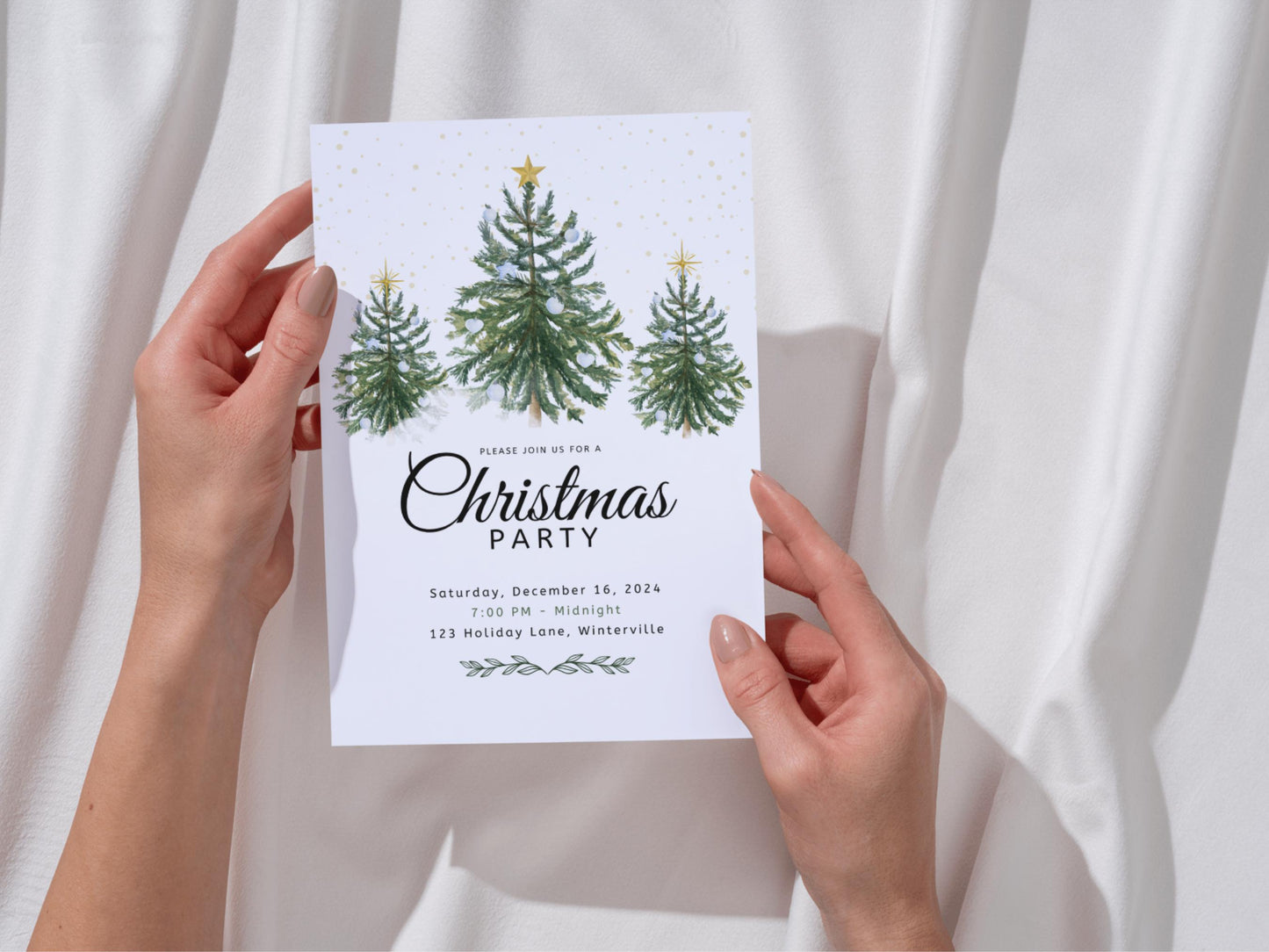 Editable Christmas Party Invitation Template | Holiday Party Invite | Canva Printable Digital Download PDF