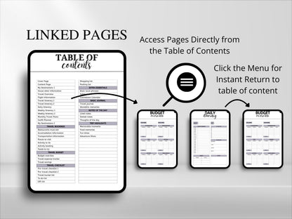 Travel Planner Bundle: 50-Page Itinerary Template (A4 & US Letter) (Digital Download)