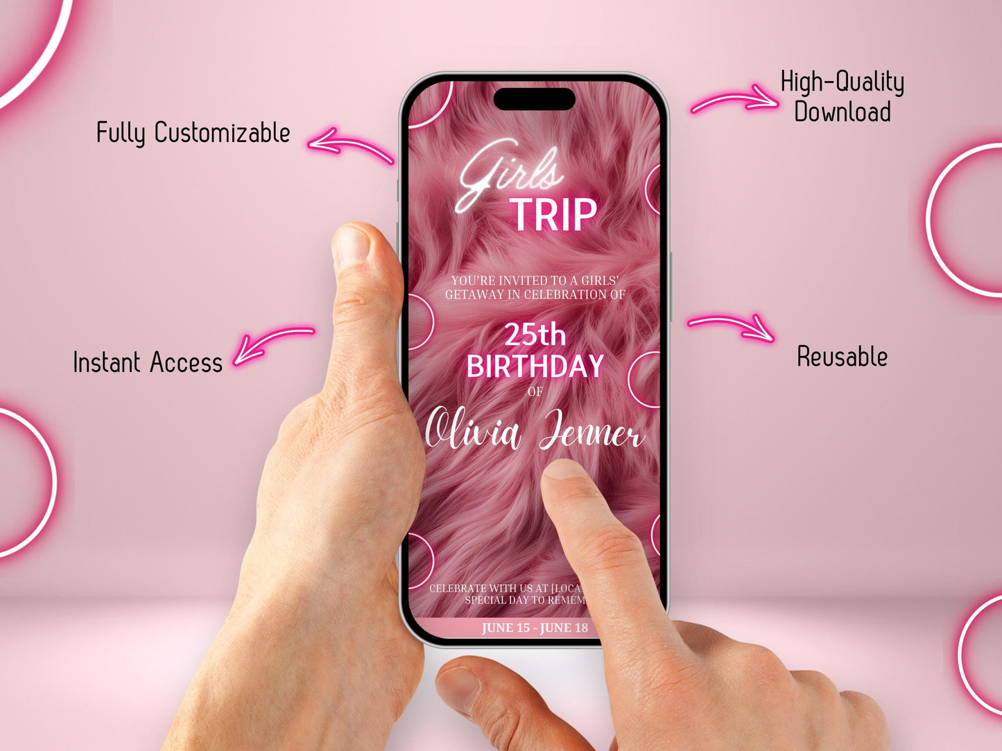Editable Birthday Weekend Itinerary: Girls Trip Template (Digital Download)