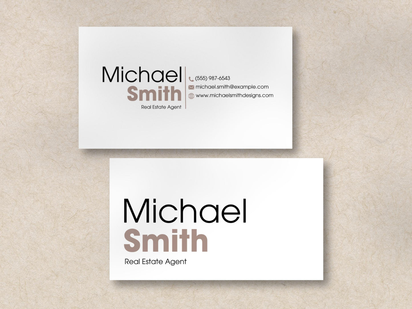 Modern Real Estate Business Card Template: Editable Canva Design (Digital Download)
