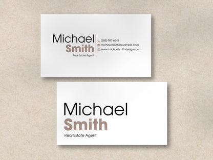 Modern Real Estate Business Card Template: Editable Canva Design (Digital Download)
