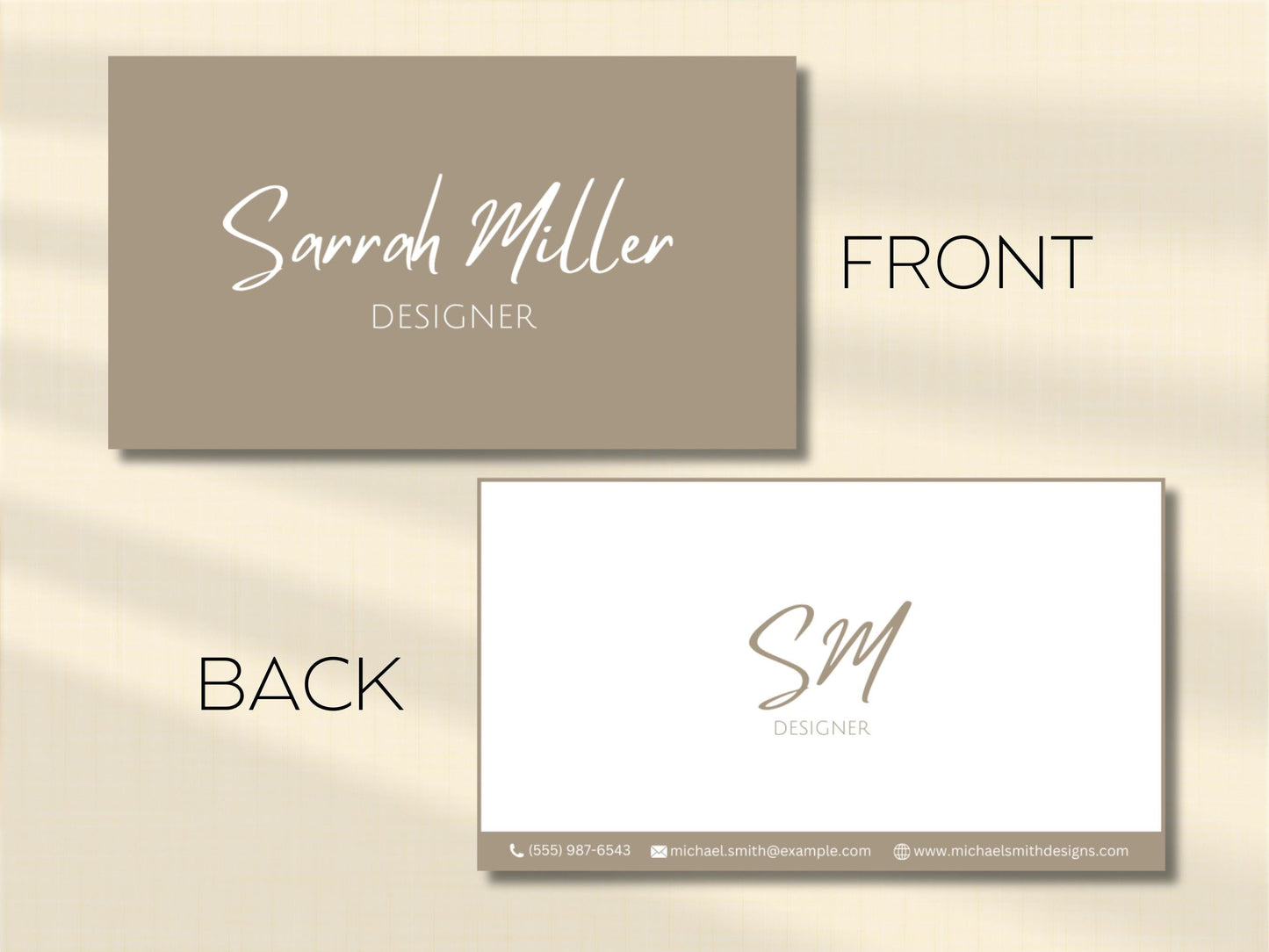 Modern Designer Business Card Template: Editable Design (Digital Download)
