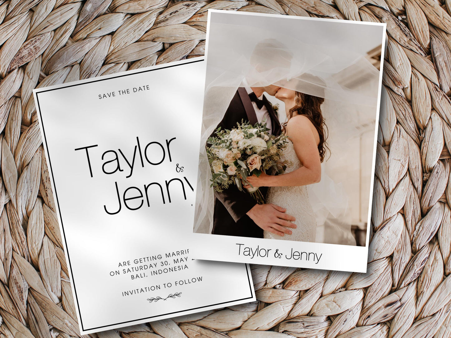 Minimalist Save The Date Template: Elegant Wedding Invitation (Digital Download)